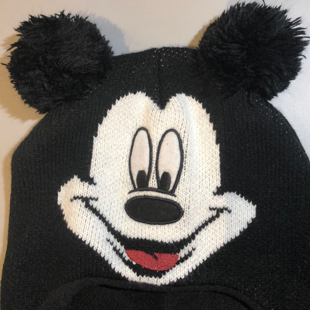 Disney Mickey Pom Pom Ears Adult Winter Knit Hat
